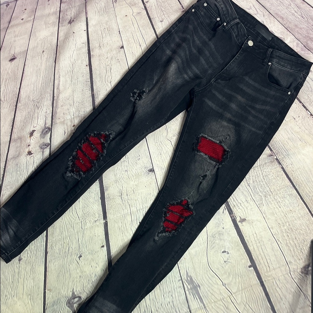 Amiri Mx1 Red Patches Jeans
